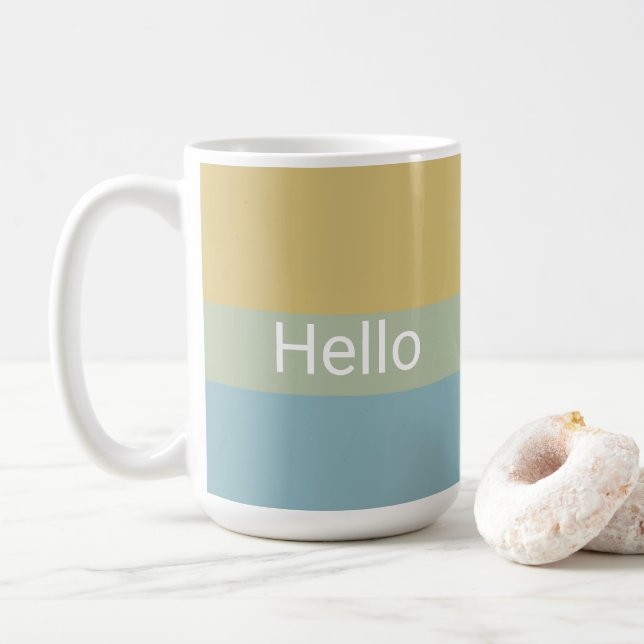 Hello Goodbye Khaki Farbpalette Minimal Klasse Kaffeetasse (Mit Donut)