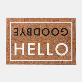 Hello Goodbye Typografy Welcome Coir Fußmatte