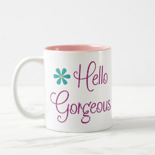 Hello Gorgeous Girly Niedlich Glitzer Custom Zweifarbige Tasse