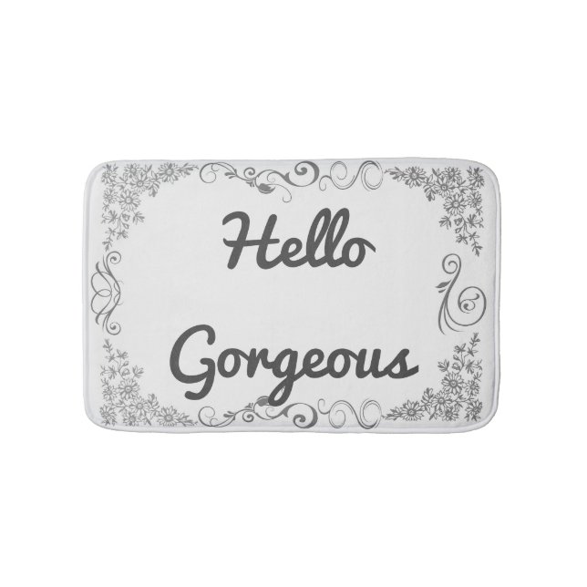 "Hello Gorgeous" Swirl Pattern Bath Mat Badematte (Vorderseite)