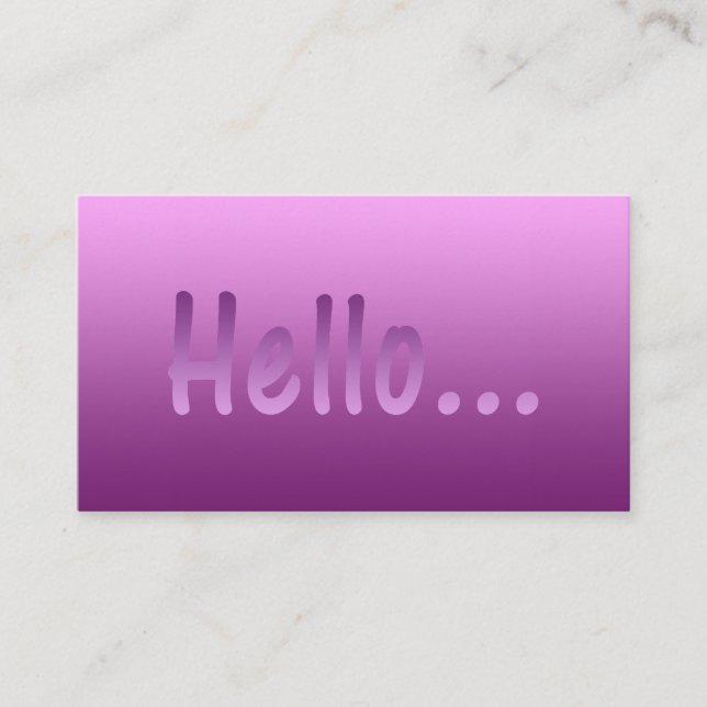 Hello Gradient One Color Pink mit benutzerdefinier Visitenkarte (Vorderseite)