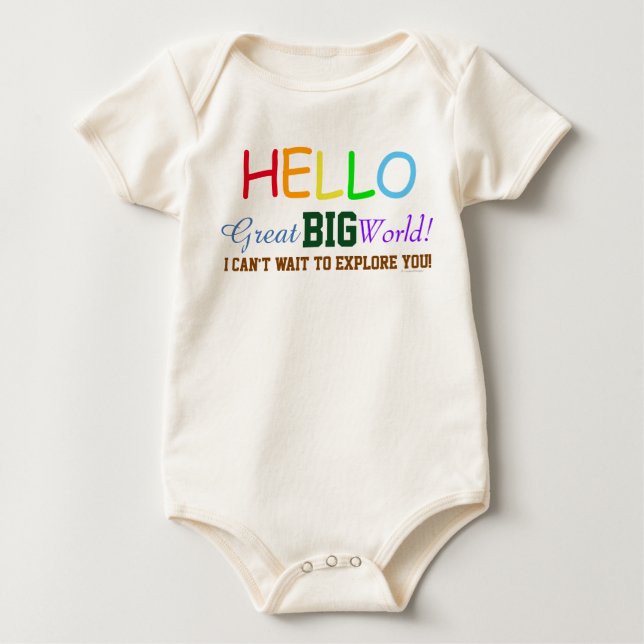 Hello Great Big World Niedlich Baby Bio Shirt (Vorderseite)