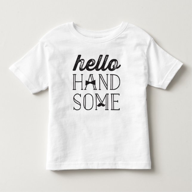 Hello Handsome Bow Krawatte Little Man Boy Kids T  Kleinkind T-shirt (Vorderseite)