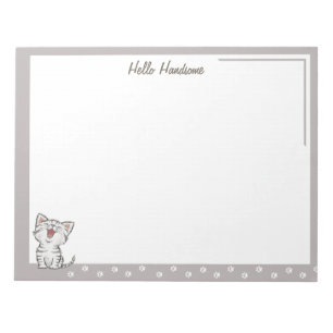 Hello Handsome Notepad with Kitty Pay prints Notizblock