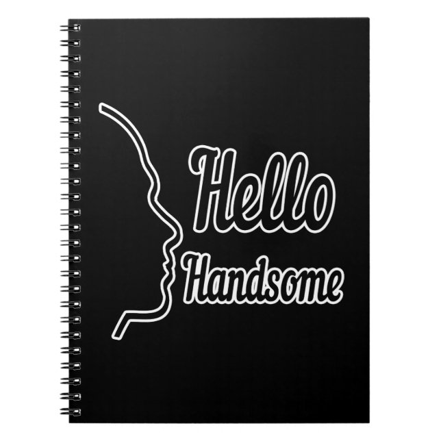 Hello Handsome Profile Face Zeichne Typografie Notizblock (Vorderseite)