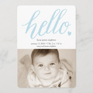 Hello Heart Birth Announcement 12x18 Ankündigung