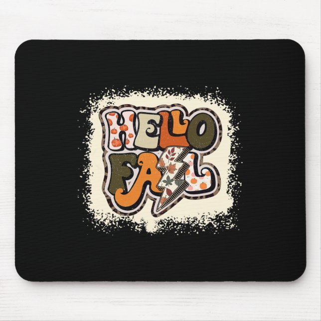 Hello Herbst Vibes Retro Groovy Mousepad (Vorne)
