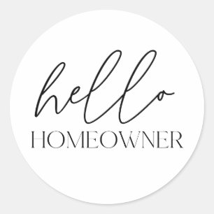Hello Homeowner Real Anwesen Runder Aufkleber