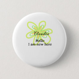 Hello I am new here name yellow green flower kids Button