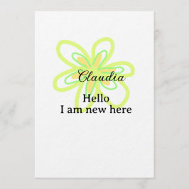 Hello I am new here name yellow green flower kids Einladung