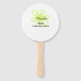 Hello I am new here name yellow green flower kids Fächer