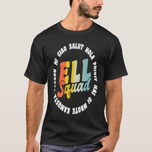 Hello In Different Languages ELL English Language  T-Shirt (Vorderseite)