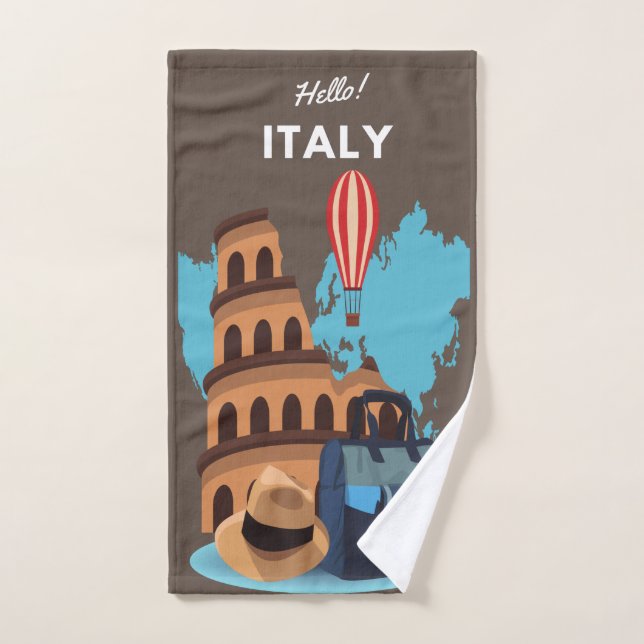 Hello Italy Design Badetuch Set (Handtuch)