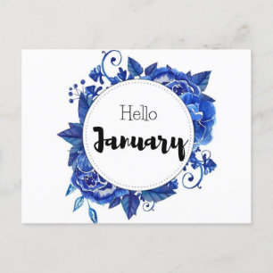 Hello January Postkarte