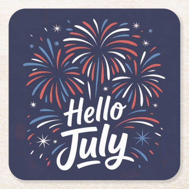 Hello July Fireworks Untersetzer Set (Vorderseite)