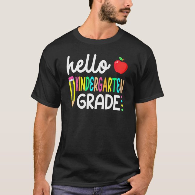 Hello Kindergarten  Back To School T-Shirt (Vorderseite)
