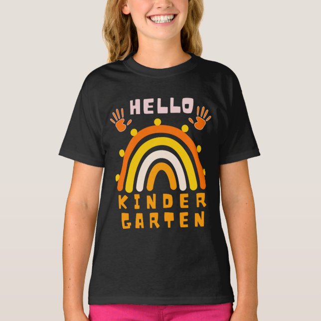 HELLO KINDERGARTEN - COOLER RAINBOW T-Shirt (Vorderseite)