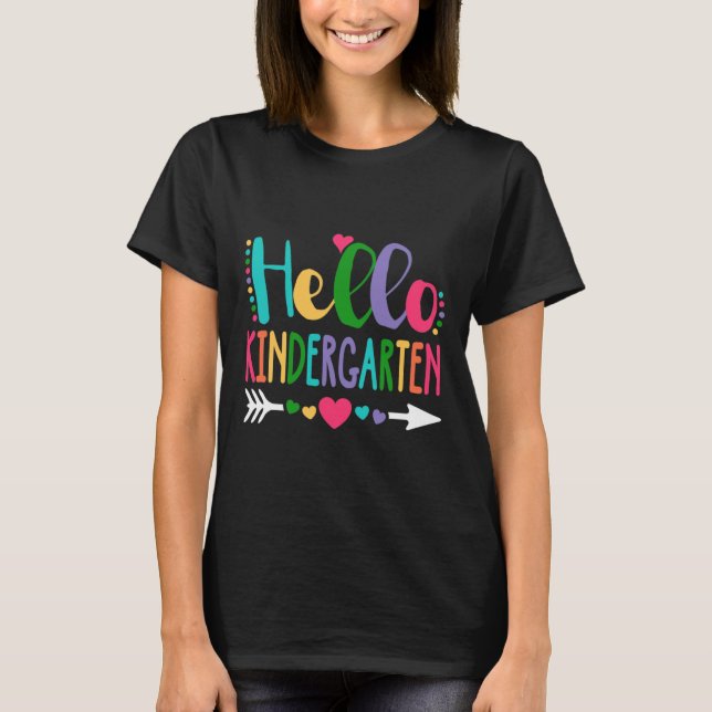 Hello Kindergarten Leopard Gefärbte Krawatte Penci T-Shirt (Vorderseite)