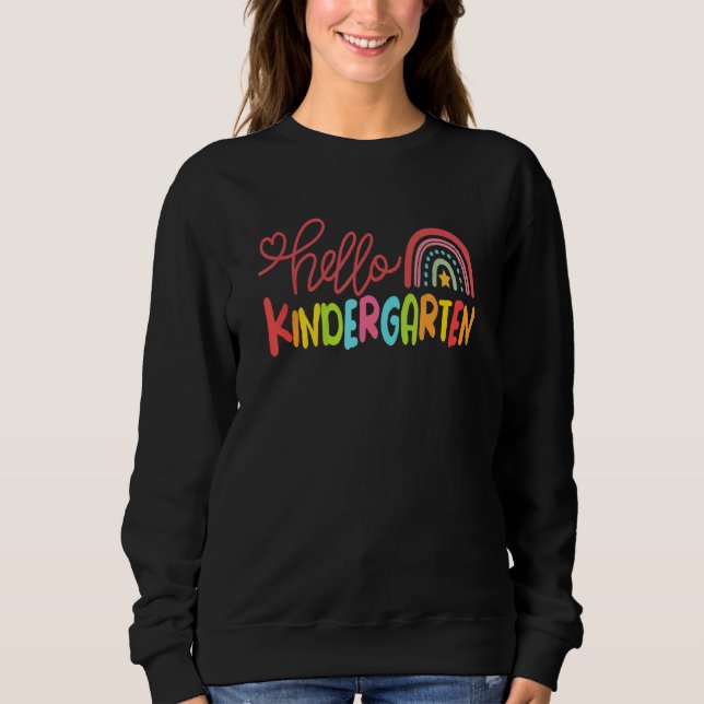 Hello Kindergarten School Teacher Kids Funny Back  Sweatshirt (Vorderseite)
