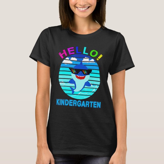 Hello Kindergarten Shark Baby T-Shirt (Vorderseite)
