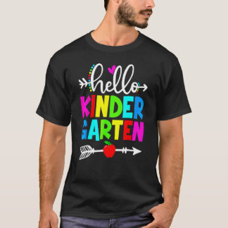 Hello Kindergarten Teacher Student Team Happy Back T-Shirt