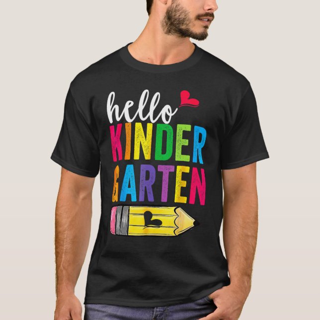 Hello Kindergarten Team Back To School Teachers St T-Shirt (Vorderseite)