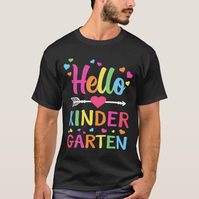 Hello Kindergarten Team Kinder Byck To School Teac T-Shirt (Vorderseite)