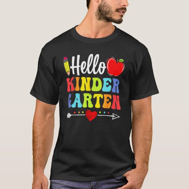 Hello Kindergarten Team Kindergarten Back To Schoo T-Shirt (Vorderseite)