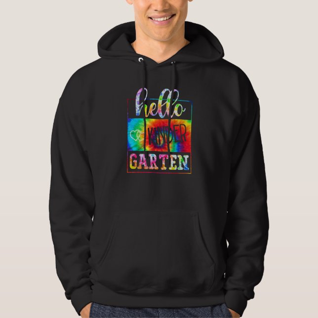 Hello Kindergarten Tie Dye First Day School Back T Hoodie (Vorderseite)