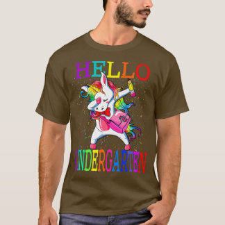 Hello Kindergarten Unicorn Back To School  T-Shirt