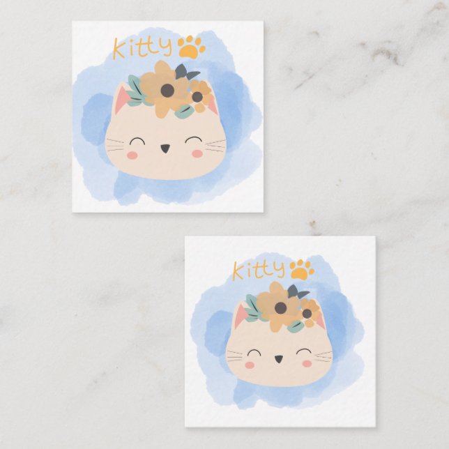 Hello Kitty Quadratische Visitenkarte (Vorne/Hinten)