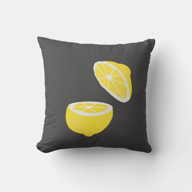 Hello Lemon modern yellow Frucht Kissen (Vorderseite)