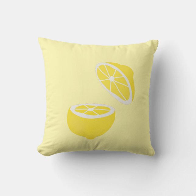 Hello Lemon modern yellow Frucht Kissen (Vorderseite)