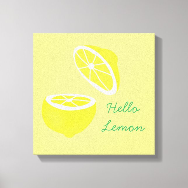 Hello Lemon modern yellow Frucht Leinwanddruck (Vorderseite)
