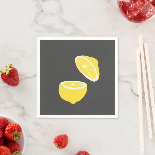 Hello Lemon modern yellow Frucht Serviette (Beispiel)