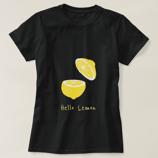 Hello Lemon modern yellow Frucht T-Shirt (Design vorne)