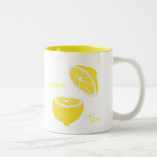 Hello Lemon modern yellow Frucht Zweifarbige Tasse