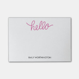 Hello Lettering Custom Post-it® Notes (Fuchsia) Post-it Klebezettel