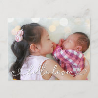 Hello Liebe Second Baby Birth Ankündigung