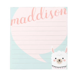 Hello Litama Pink Green Personalisiert Notepad Notizblock