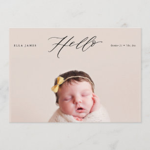 HELLO LITTLE ONE Birth Ankündigung // Black