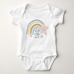 Hello Little One Watercolor Rainbow Baby Strampler