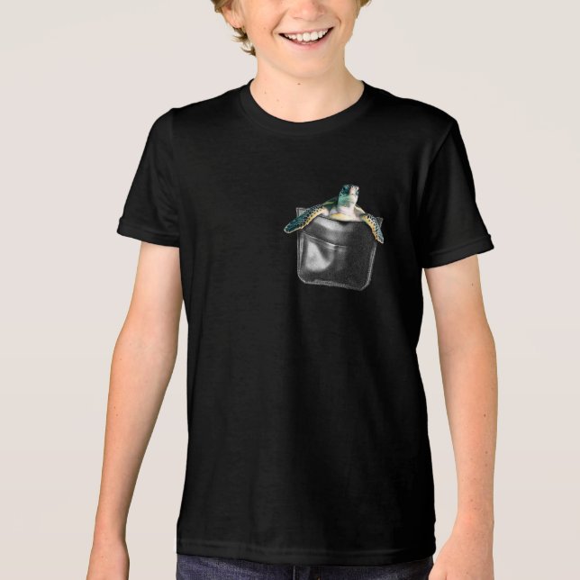 Hello Little Turtle Tri-Blend Shirt (Vorderseite)