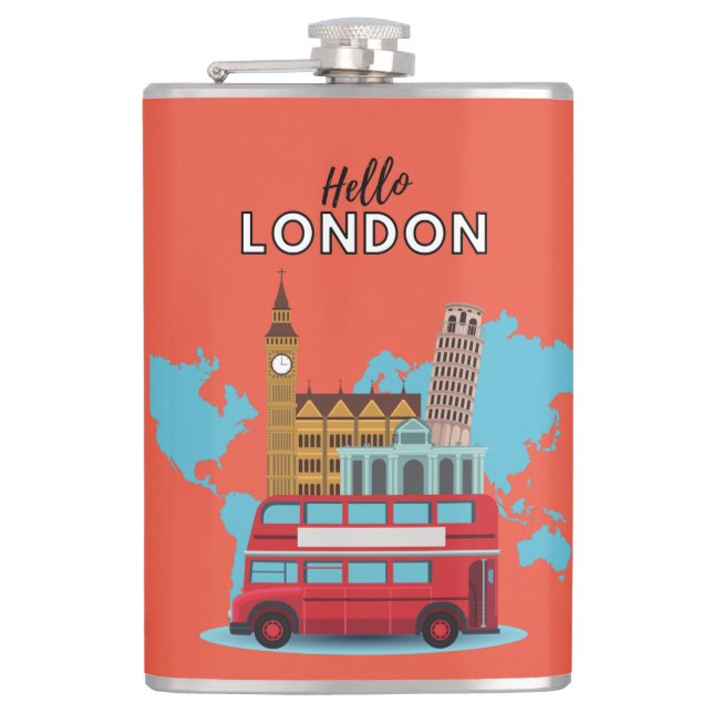 Hello London Flask Flachmann (Vorderseite)