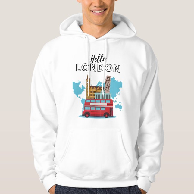 Hello London Hoodie (Vorderseite)