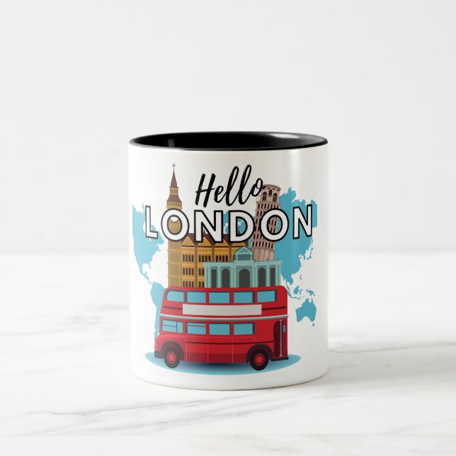 Hello London Zwei-Tone-Kaffee-Tasse Zweifarbige Tasse (Mittel)
