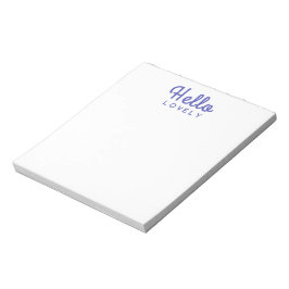 Hello Lovely | Modernes Blue Stylish Trendy Retro Notizblock
