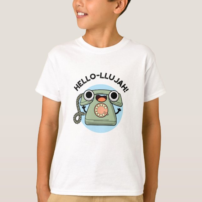 Hello-lujah Funny Telefone Pun T-Shirt (Vorderseite)