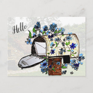 Hello Mailbox Art Blank Postkarte
