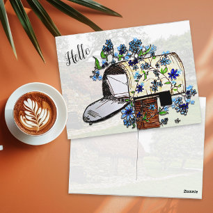 Hello Mailbox Art Blank Postkarte